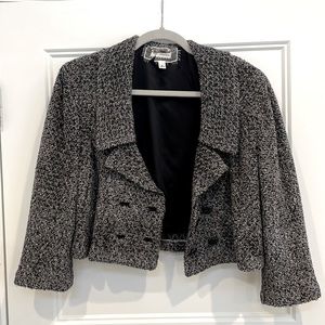 St. John Double Breasted Wool Jacket Size 10 Gray
